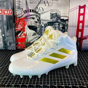 NEW ADIDAS Men's Nasty 20 White/Gold Football Cleats size 12.5 US EH3434